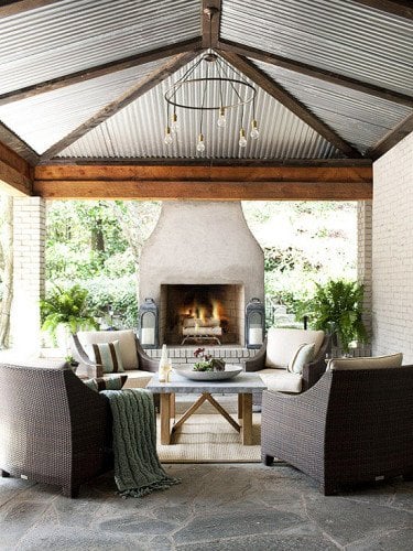 bhg - outdoor fireplace