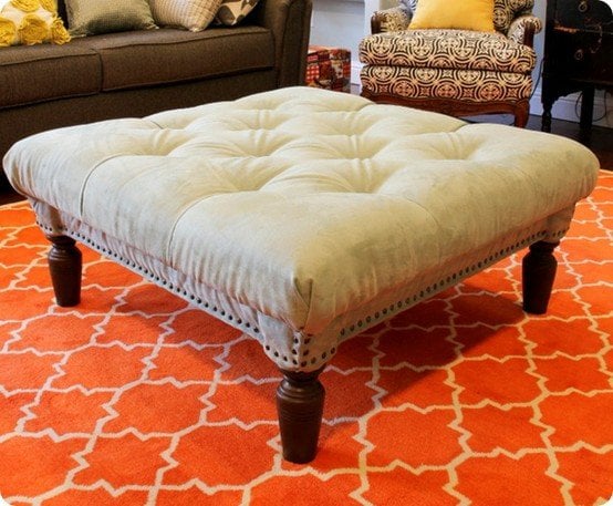 An Ottoman Round Square Tufted, How To Make A Round Ottoman With Storage