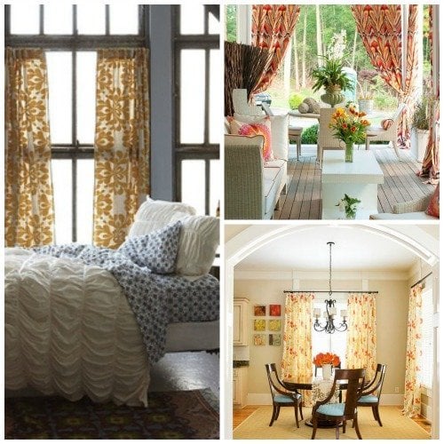 curatain collage - patterned fabric curtains