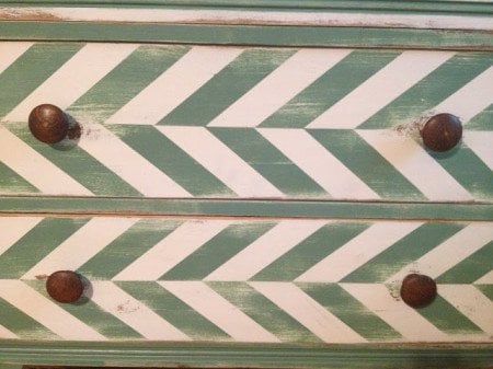 painted herringbone pattern dresser