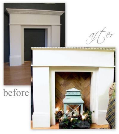 pallet inside mantel 