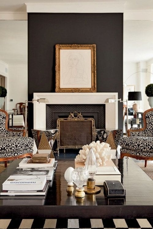 mantel with accent wall