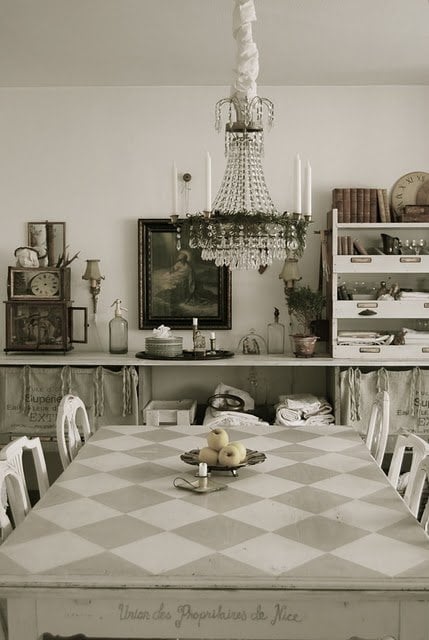 Checkerboard table from Pinterest