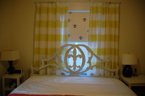 Take your curtains into account with stencilled roller blinds