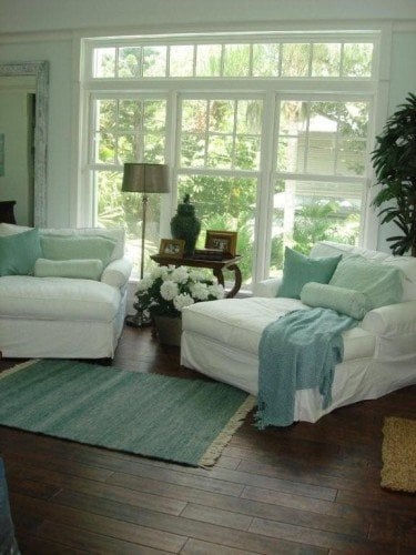 pale blue paint colors with sage and white