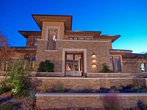 Frank Lloyd Wright home style circles, triangles and square on this Frank Lloyd Wright styled custom built home