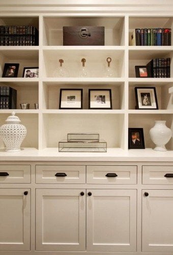 white dining room built in