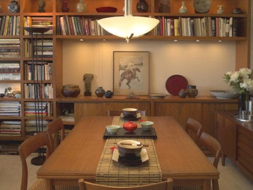 Deco Christmas Dining Room Built In Shelves