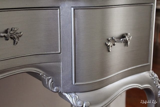 How To Paint Furniture Metallic Silver, Warm Silver Metallic Paint
