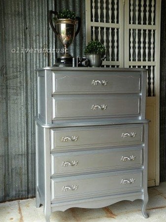 How To Paint Furniture Metallic Silver Paint Looks