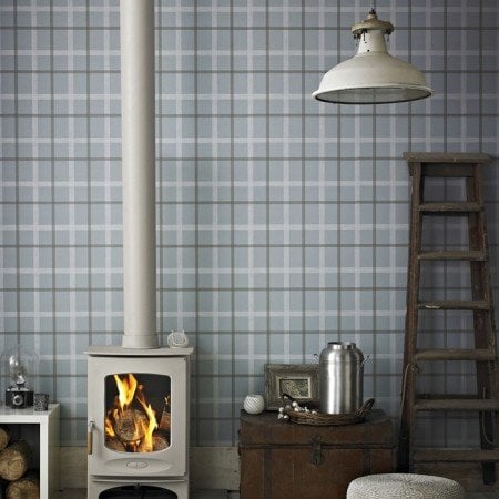 plaid wall coverings from Graham and Brown graham and brown plaid skye blue