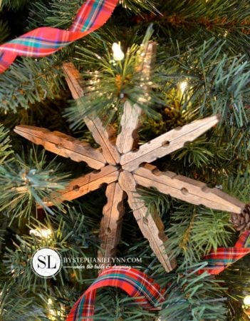 by stephanie lynn WoodenClothespinSnowflakeOrnaments