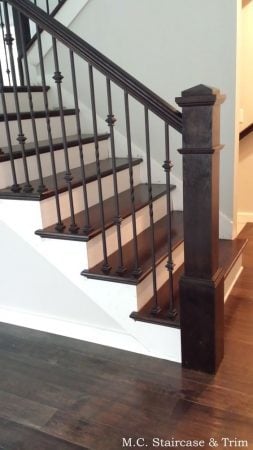 wrought iron and wood staircase