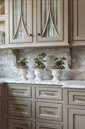 taupe kitchen cabinets