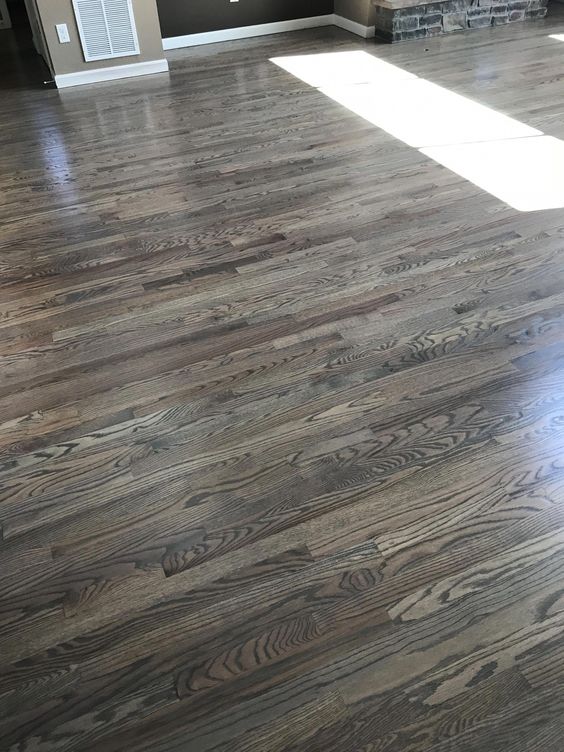 Red oak floors stained with classic gray 