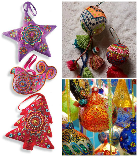 Bohemian Christmas Decoration Inspiration {Colorful non-traditional Christmas Decorations} Hippie Christmas. Boho Christmas. Alternative Christmas tree. Ecclectic Christmas decorations. #bohmemianchristmas #boho #bohemian #gypsystyle #hippie