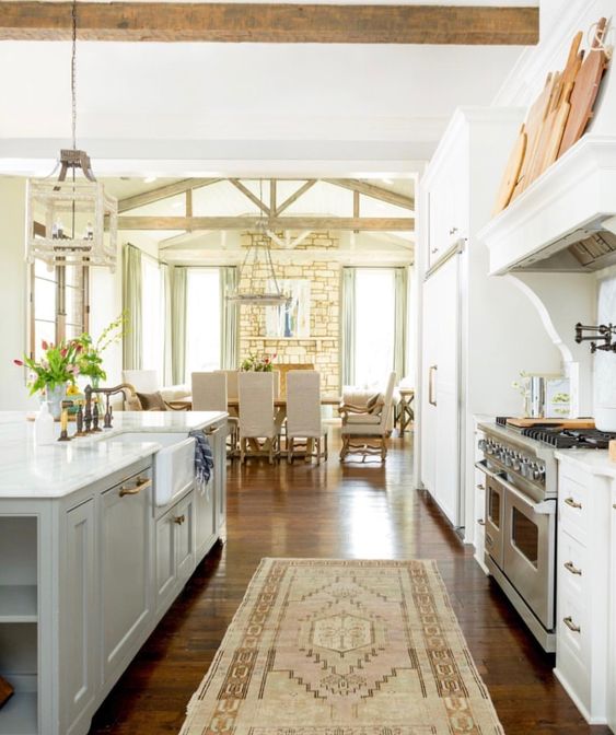 Beautiful kitchen ,classic hanging light