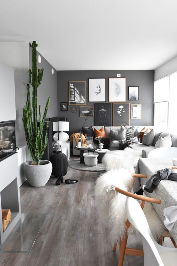 Dark grey black wall 