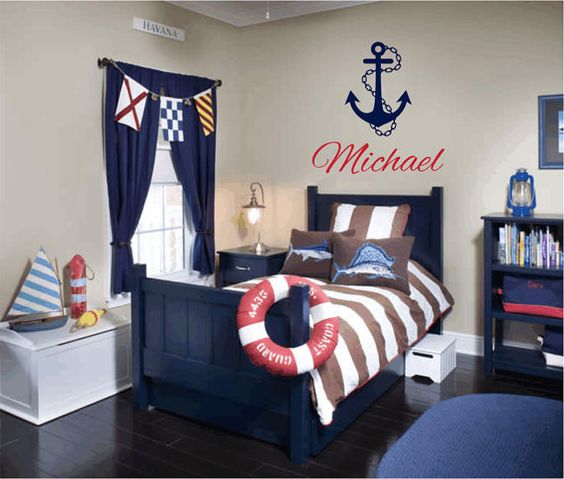 Boy's Bedroom Ideas - Themes, Colors, Functionality | Decorated Life Nautical Themed Kids Bedroom