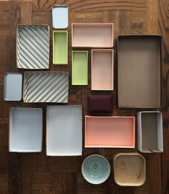 use little boxes to organize drawers