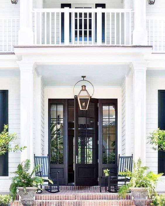 Farmhouse with Black Front Door