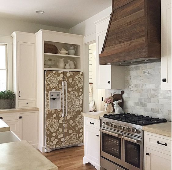 wallpapered refrigerator 