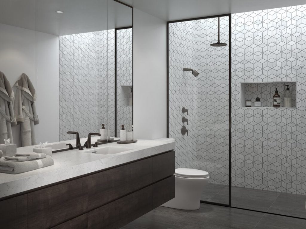 Modern Bathroom Tile Ideas / Porcellana Tile Studio Gallery Modern Bathroom Tile Minimalist Bathroom Design Bathroom Interior - These designer bathrooms use tile on floors, walls, and backsplashes to stylish effect.