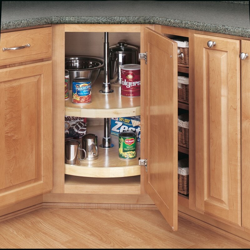 23 Kitchen Corner Cabinet Ideas For 2021, Upper Corner Kitchen Cabinet Storage Ideas