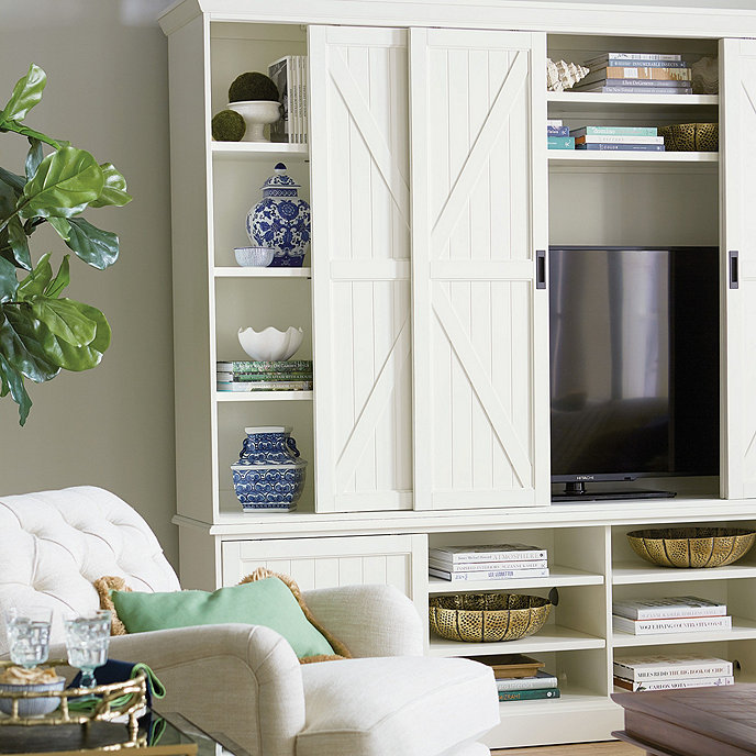 Entertainment Center With A Barn Door