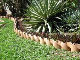 Repurpose Clay Roof Tiles for Garden Edging