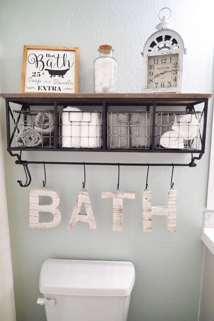 25 Bathroom Shelf Ideas To Keep Your Space Organized - Bathroom Rack Decor Ideas