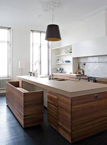 A Pull Out Barnwood Kitchen Island