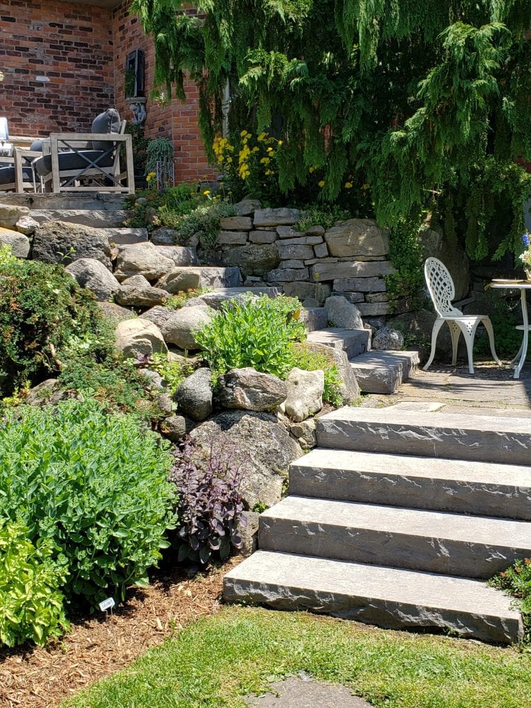 Flagstone Stairs That Lead To Your Matching Flagstone Patio