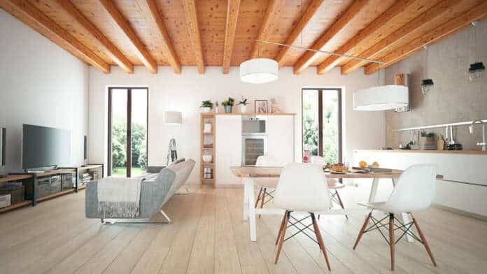 Exposed Wooden Beams for a Farmhouse Look