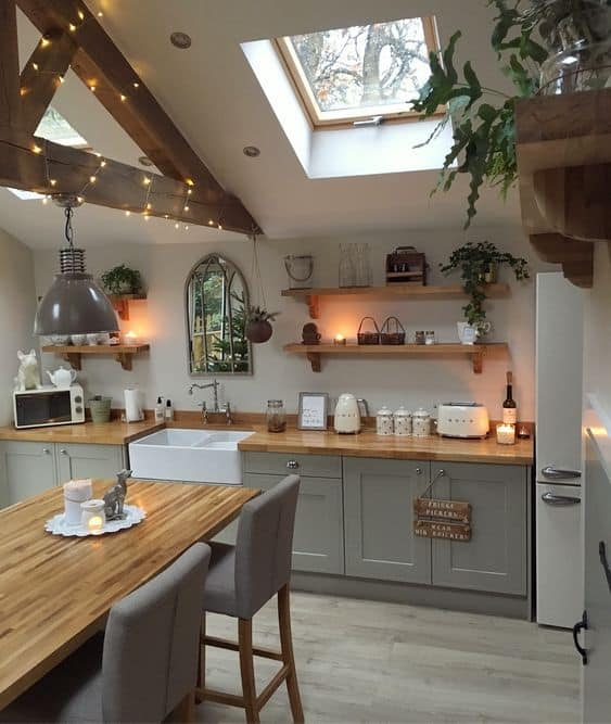 Naturally Illuminated Farmhouse Kitchen