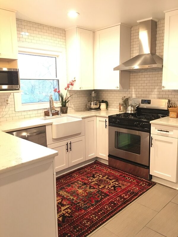 Be Bold With a Dark Red Patterned Area Rug