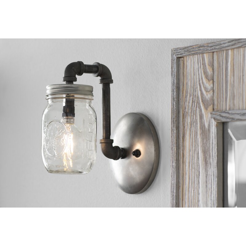 Single Mason Jar Wall Sconce