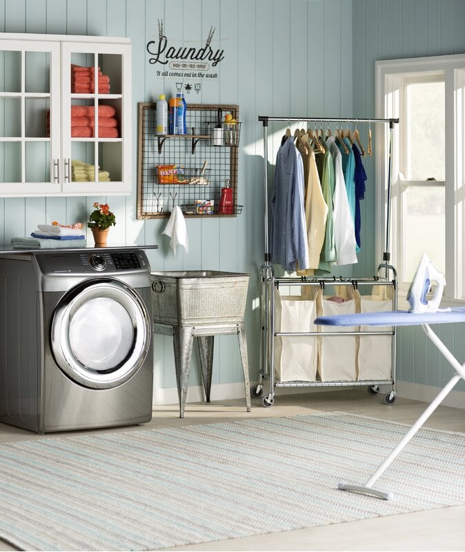 Vuélvase funcional usando una habitación libre para lavar la ropa