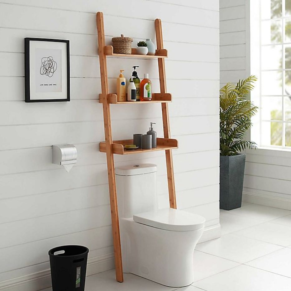 25 Over The Toilet Storage Ideas In 2021, Bed Bath And Beyond Bathroom Wall Shelves