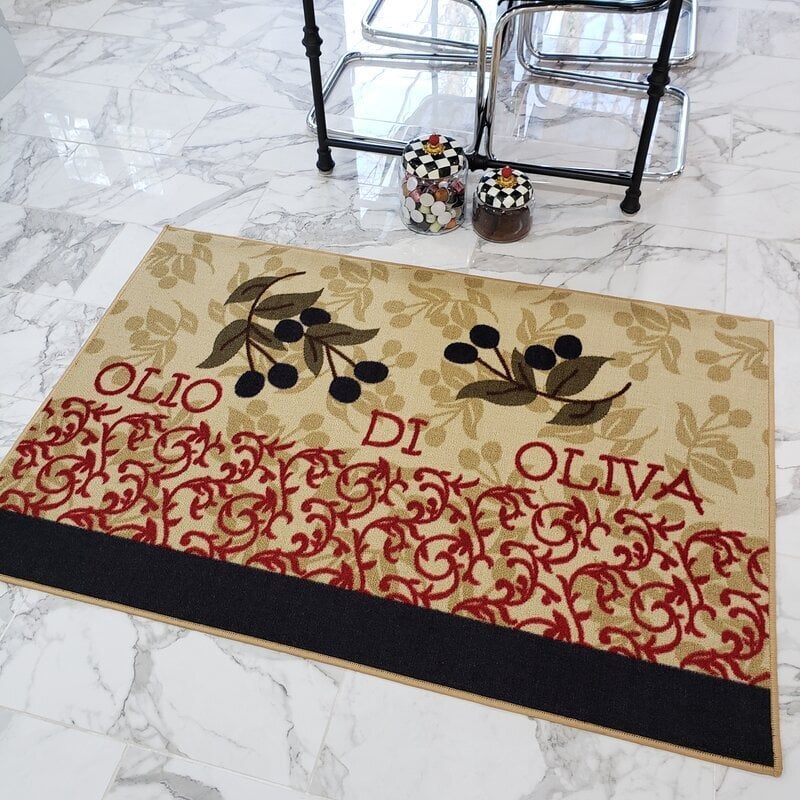 25 Add a Cute Olive Kitchen Mat