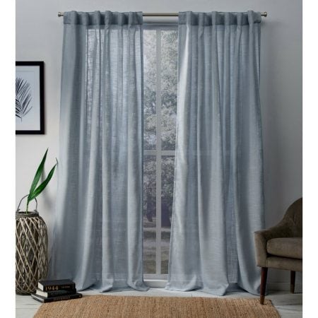 10 Ideas For Curtains To Match With Gray Walls   Soften The Look With A Light Grayish Blue Curtain 450x450 