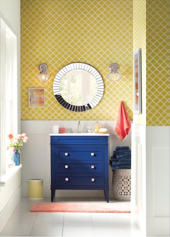 Add Color To The Kids Bathroom Vanity