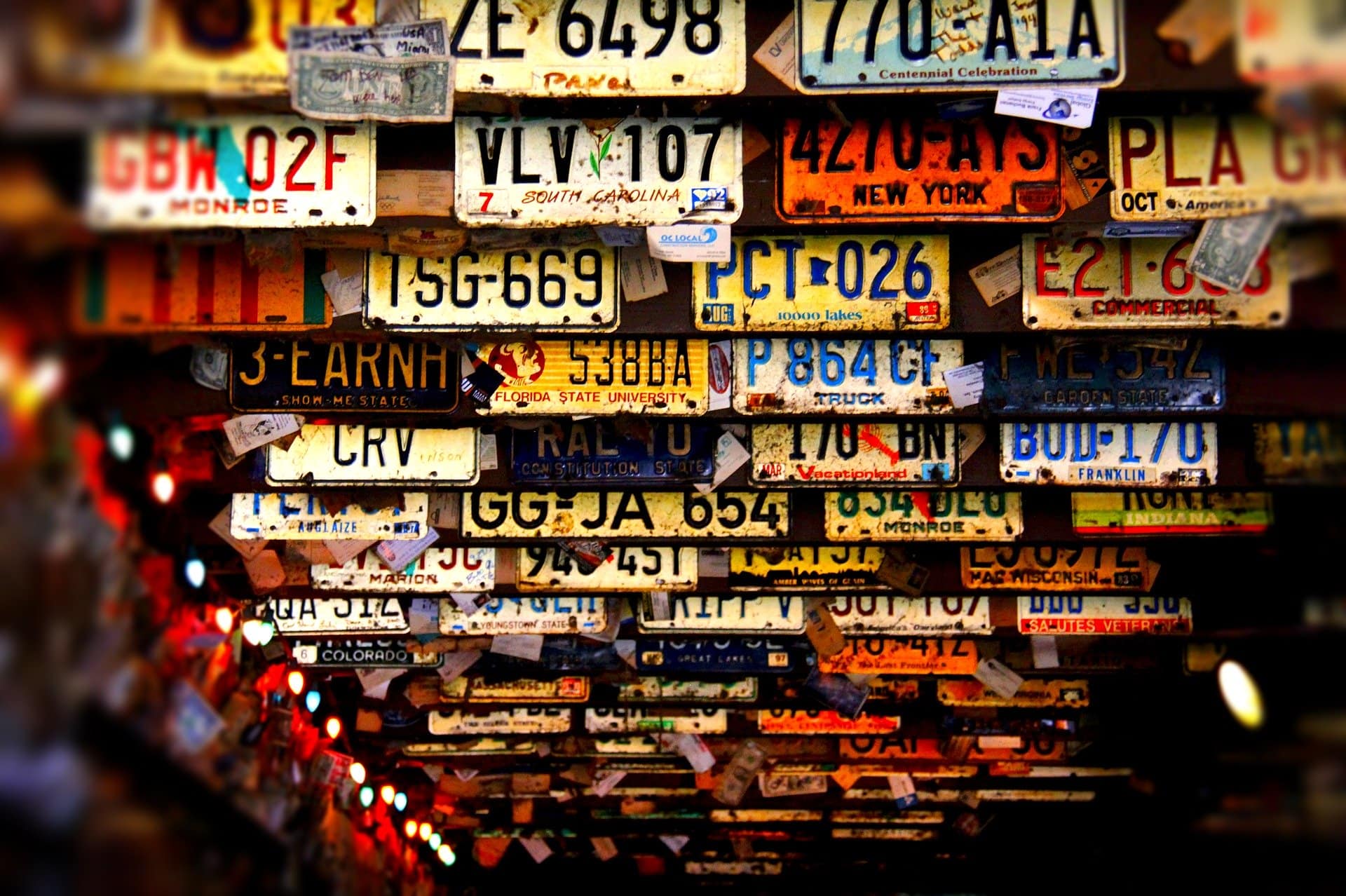 Get a Ceiling Made of Old License Plates