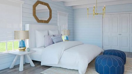 Shiplap Accent Walls Ideas for a Contemporary Bedroom