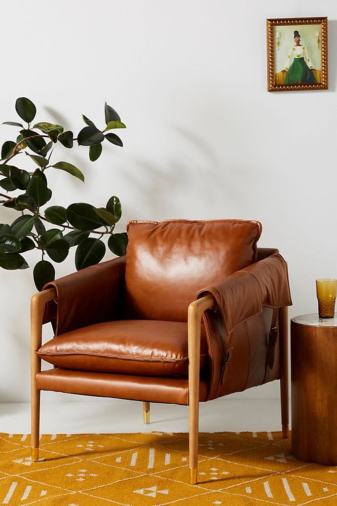 low profile leather chair