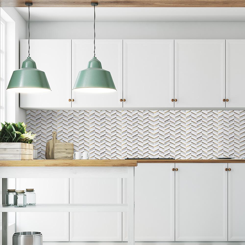 Neutral Chevron backsplash