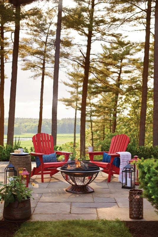 15 Install a Firepit and Adirondack Chairs