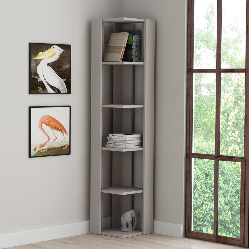 30 Corner Shelf Ideas To Help You Fill, Wayfair Corner Bookcase White
