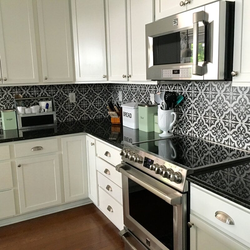 Black White Grey Backsplash / Longking 10 Sheets Peel And Stick ...