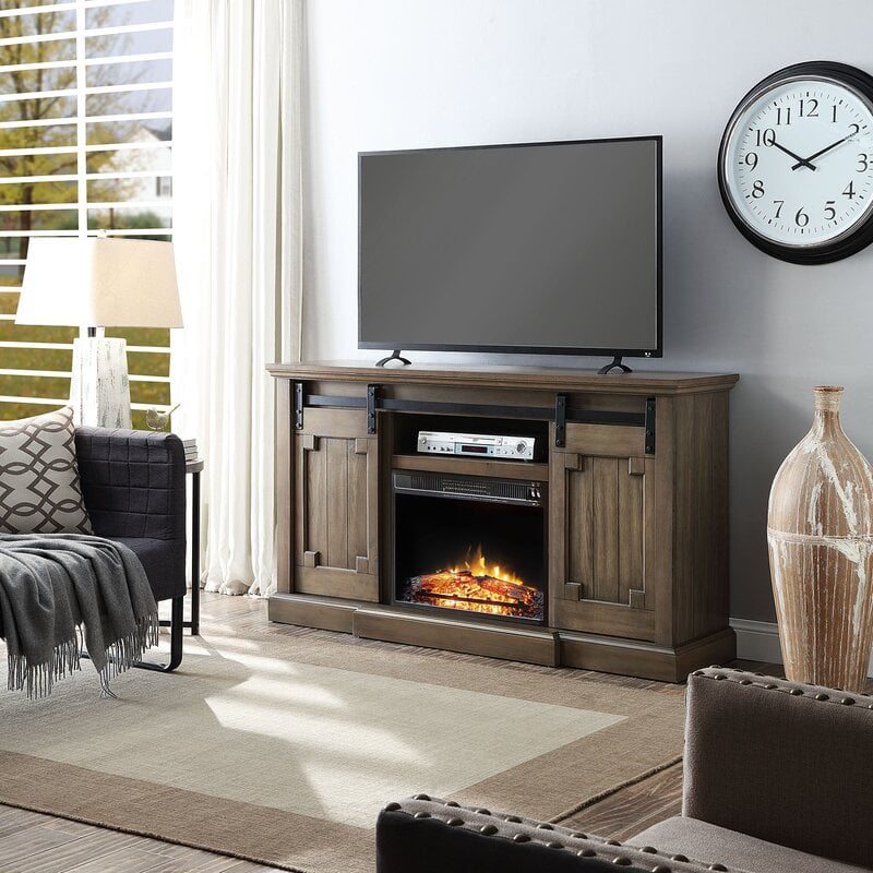 <strong>Farm Style TV Stand and Electric Fireplace</strong>